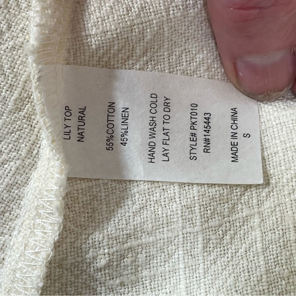 PPLA Lily Top Linen Hi-low Tank Top Sz S Grommets on Collar - Picture 9 of 9